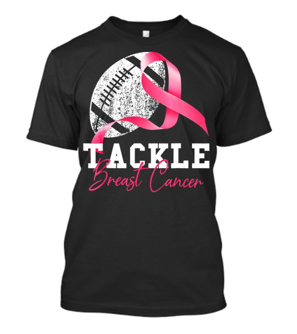 Tackle Breast Cancer Pink Ribbon Football Survivor T-Shirt