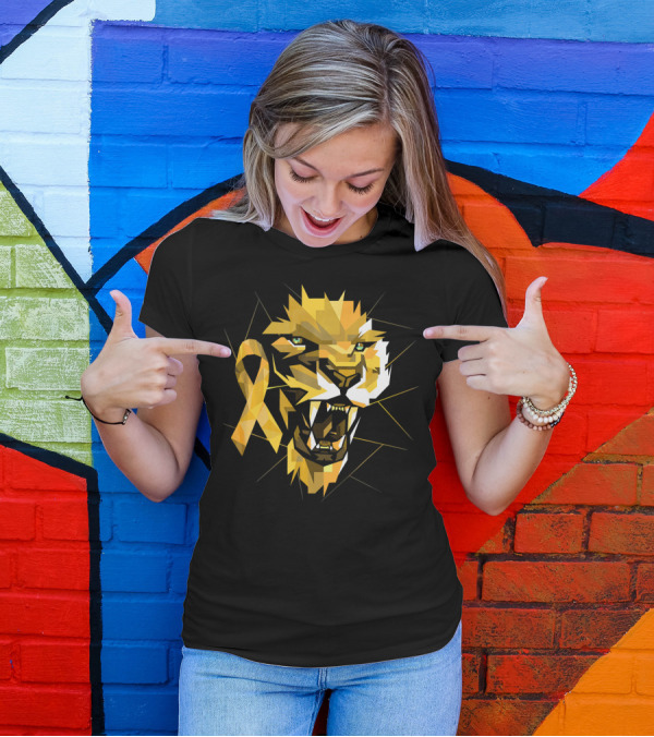 Lion Warrior Childhood Cancer Awareness T-Shirt