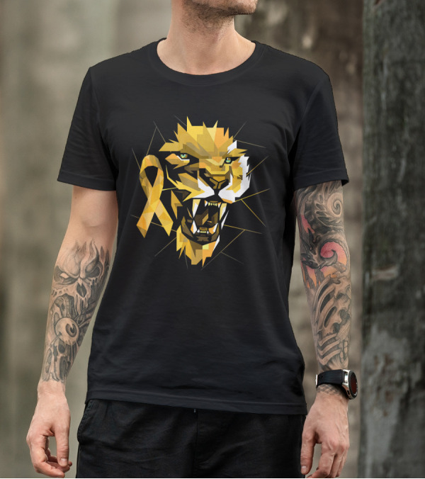 Lion Warrior Childhood Cancer Awareness T-Shirt