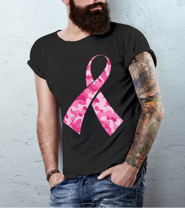 Pink Camouflage Ribbon Breast Cancer Awareness Month T-Shirt