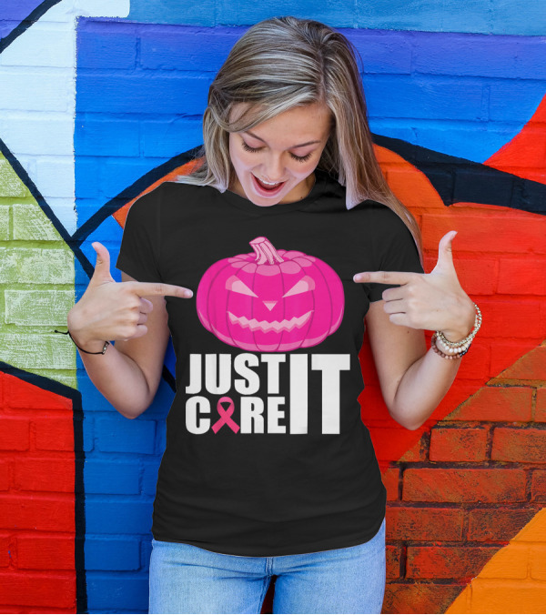 Just Cure It Pink Pumpkin Breast Cancer Awareness T-Shirt