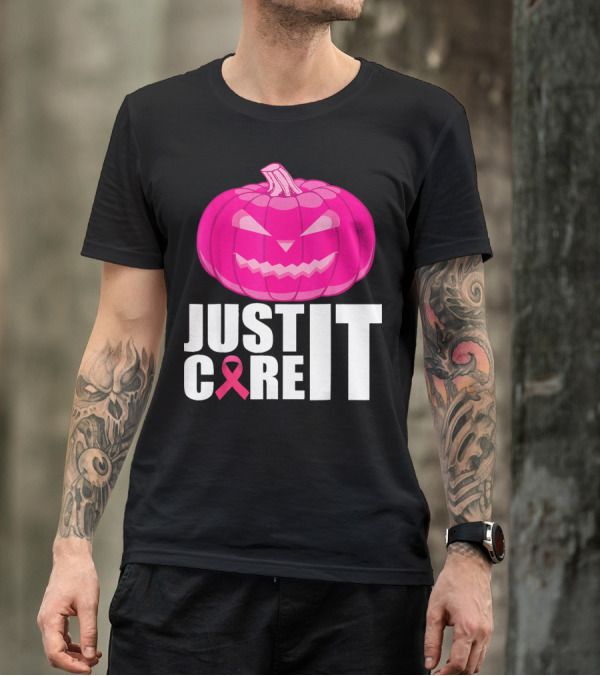 Just Cure It Pink Pumpkin Breast Cancer Awareness T-Shirt