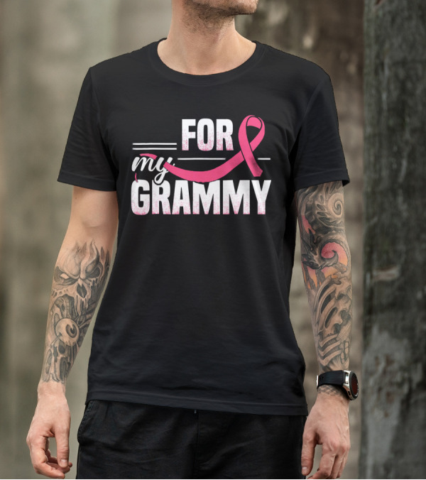 For My Grammy Pink Ribbon Breast Cancer Awareness T-Shirt