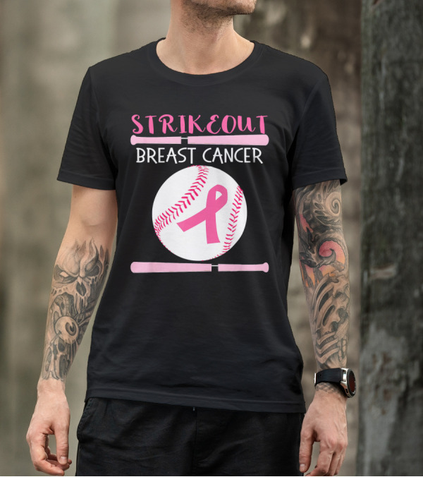 Strikeout Breast Cancer Baseball Catcher Player Team Co T-Shirt