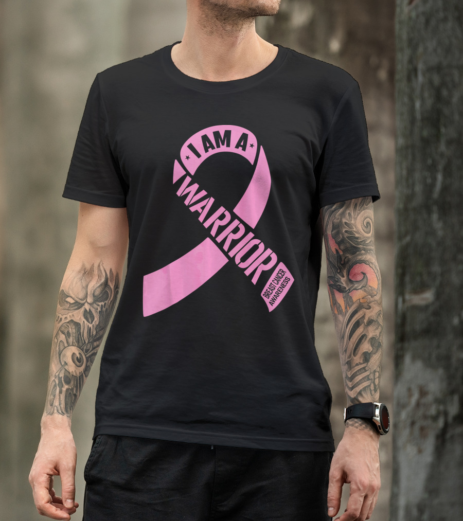 I Am A Warrior Pink Ribbon Breast Cancer Awareness T-Shirt