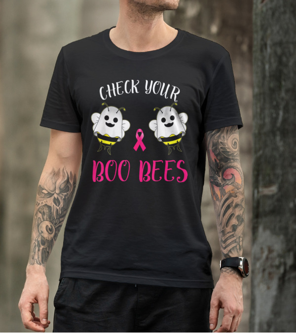 Check Your Boo Bees Breast Cancer Awareness Funny T-Shirt