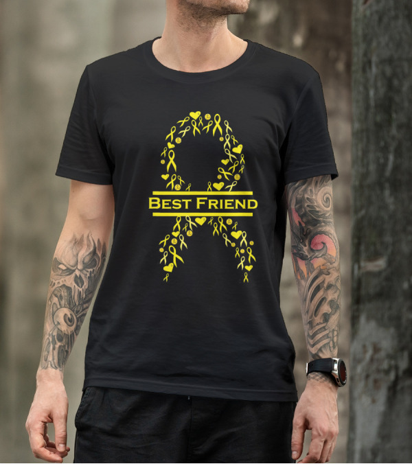 Childhood Cancer Awareness Yellow Ribbon Best Friend T-Shirt