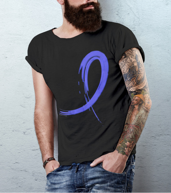 Colon Cancer Blue Graffiti Ribbon Awareness T-Shirt