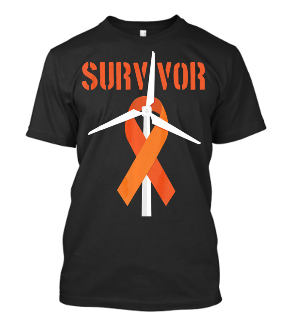 Survivor Windmill Orange Ribbon Cancer Awareness T-Shirt