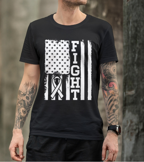 Fight Flag For Lung Cancer Awareness T-Shirt