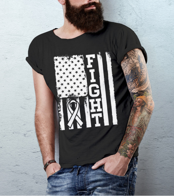 Fight Flag For Lung Cancer Awareness T-Shirt