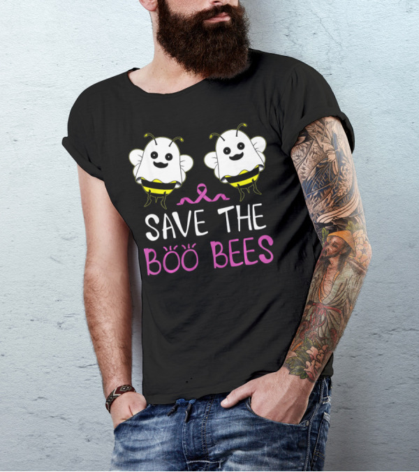 Save The Boo Bees Funny Breast Cancer Awareness T-Shirt