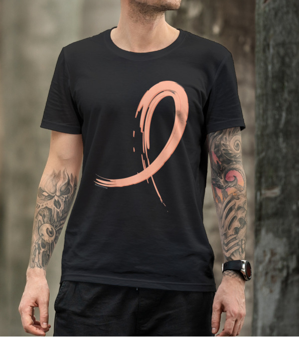 Endometrial Cancer Peach Ribbon Graffiti T-Shirt