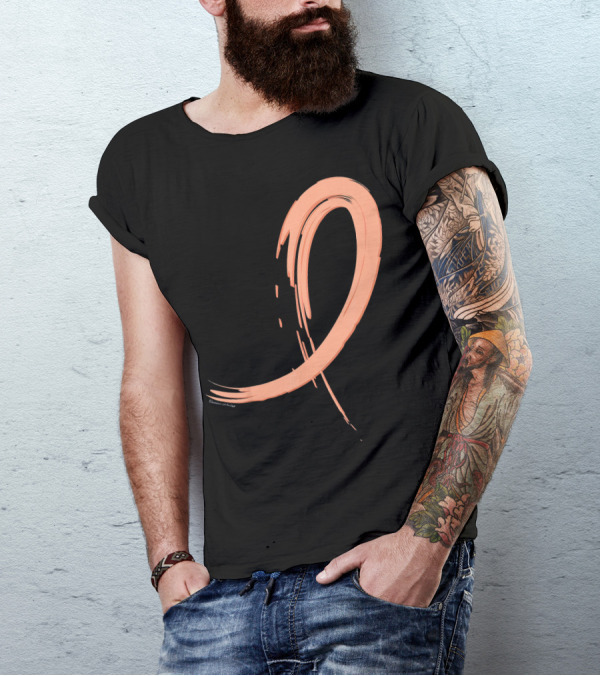 Endometrial Cancer Peach Ribbon Graffiti T-Shirt