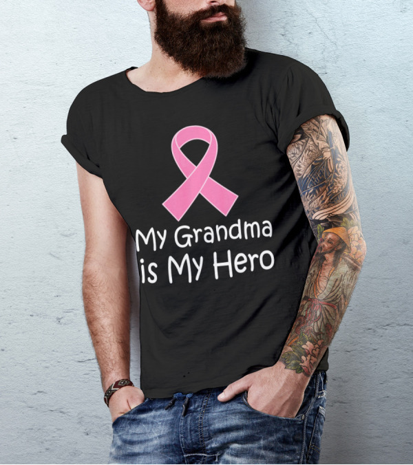 My Grandma Is My Hero Breast Cancer Awareness T-Shirt