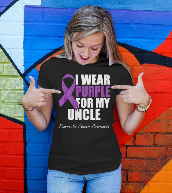 I Wear Purple For My Uncle Pancreatic Cancer Awareness T-Shirt