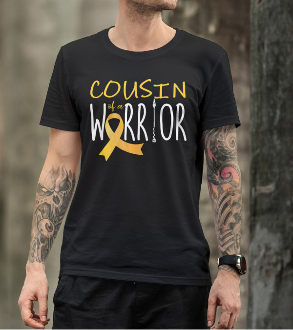 Cousin Of A Warrior Childhood Cancer Awareness T-Shirt