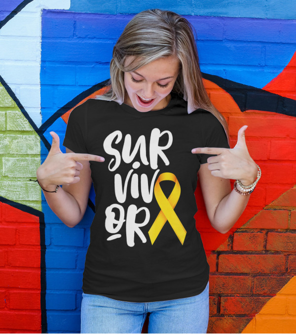 Sarcoma Bone Cancer Survivor Yellow T-Shirt
