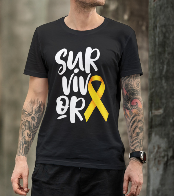 Sarcoma Bone Cancer Survivor Yellow T-Shirt
