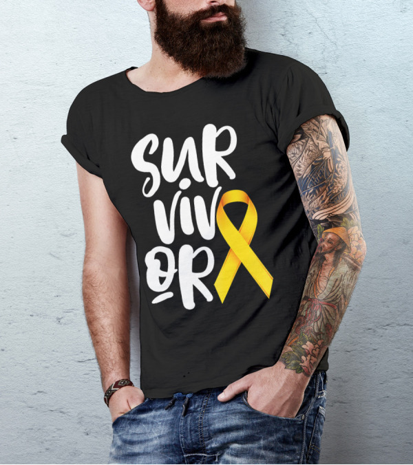 Sarcoma Bone Cancer Survivor Yellow T-Shirt