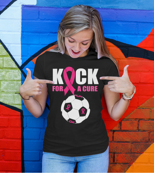 Kick For A Cure Soccer Ball Pink T-Shirt