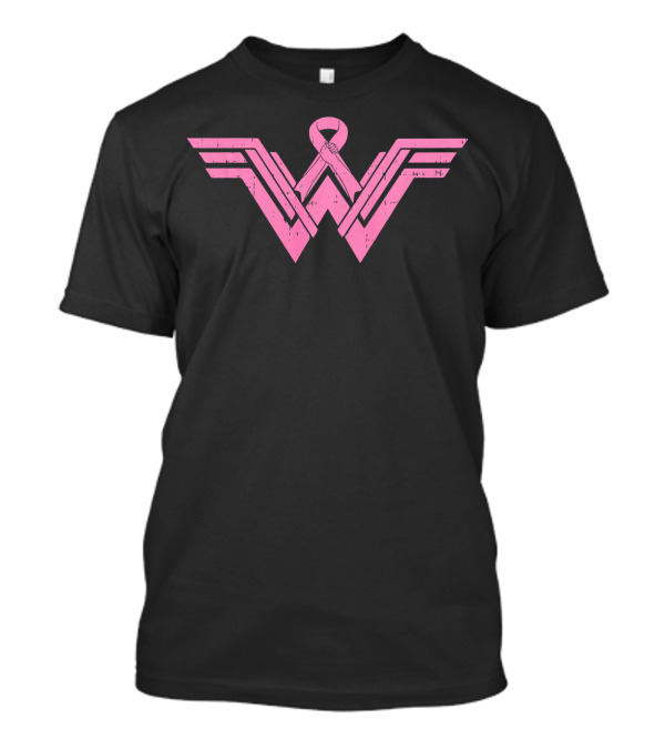 Wonder Woman Pink Ribbon Breast Cancer Awareness T-Shirt