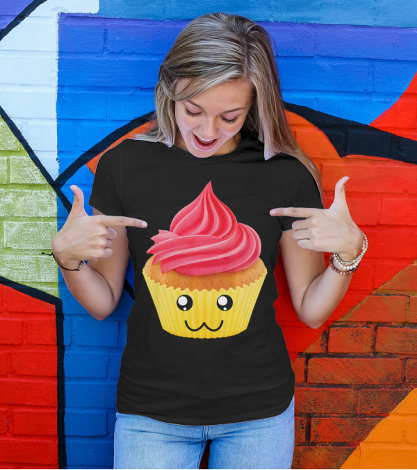 Kawaii Cupcake Lover Cute Muffin Face T-Shirt