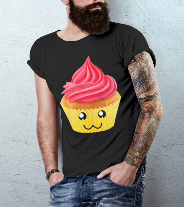 Kawaii Cupcake Lover Cute Muffin Face T-Shirt