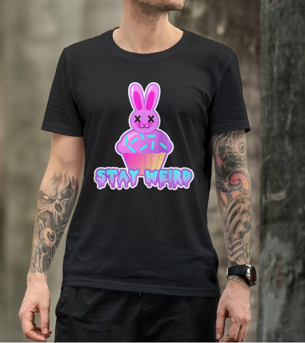 Stay Weird Pastel Goth Doom Bunny Cupcake T-Shirt