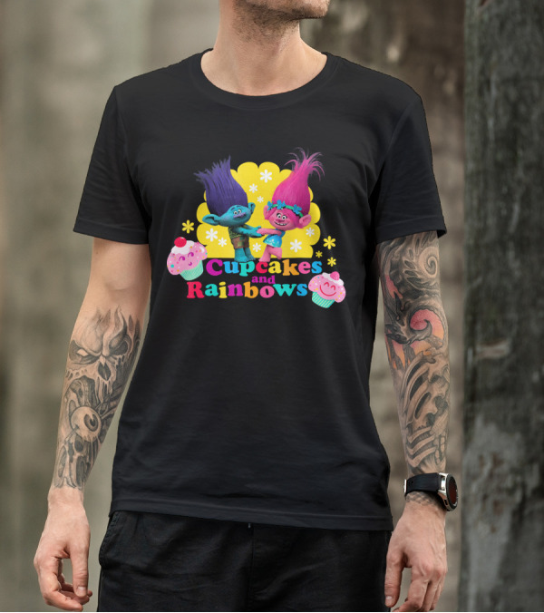 DreamWorks Trolls Cupcakes And Rainbows Branch And Poppy T-Shirt