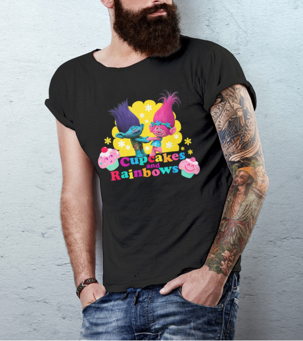 DreamWorks Trolls Cupcakes And Rainbows Branch And Poppy T-Shirt
