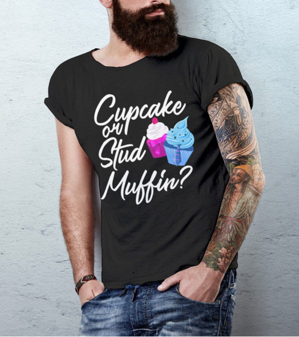 Cupcake Or Stud Muffin Gender Reveal Boy T-Shirt