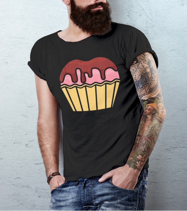 Cool Chocolate Dripping Halloween Cupcake T-Shirt