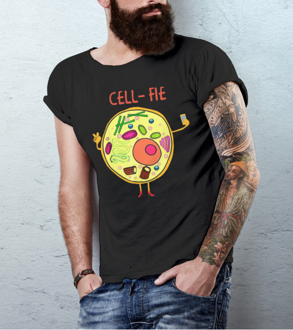 CELL-FIE Funny Science Biology Humor T-Shirt