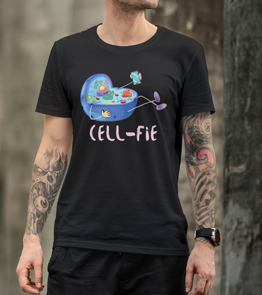 Cell Fie Funny Science Biology Teacher Cell Phone Concept T-Shirt