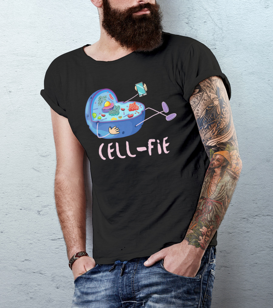Cell Fie Funny Science Biology Teacher Cell Phone Concept T-Shirt