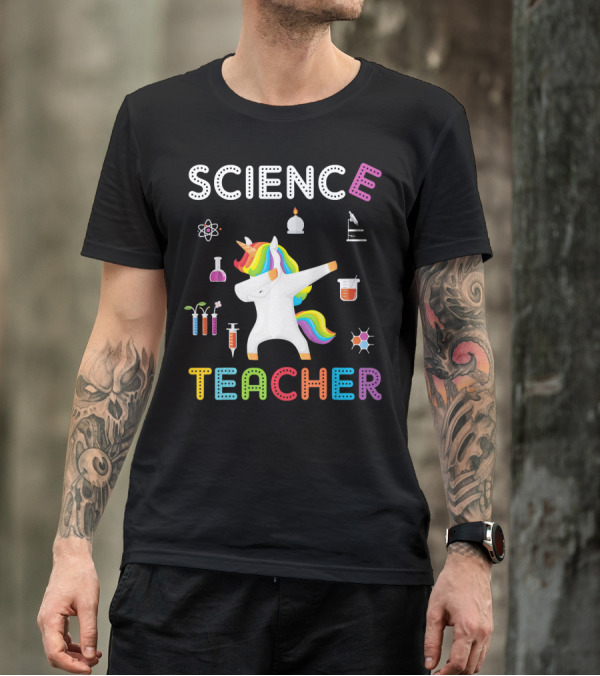 Science Teacher Dabbing Unicorn Chemistry Physics Elements T-Shirt