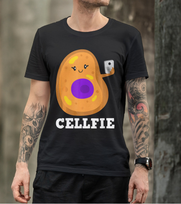Cute Cell Character Taking Selfie For Science Teacher Enthusiasts T-Shirt