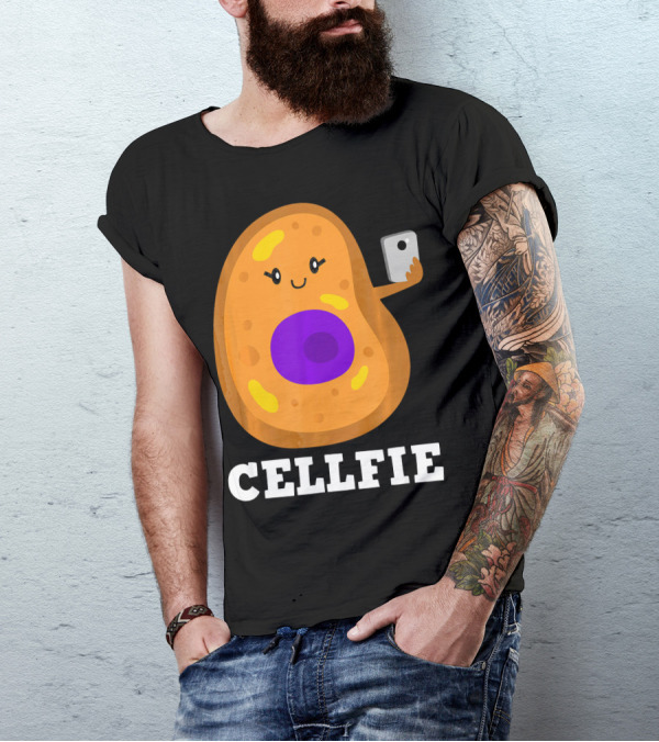 Cute Cell Character Taking Selfie For Science Teacher Enthusiasts T-Shirt