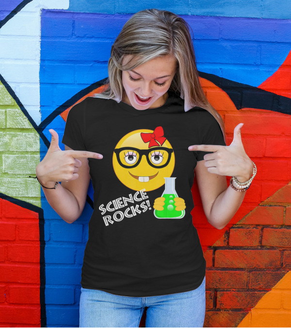 Science Rocks Emoji Chemistry Girl T-Shirt