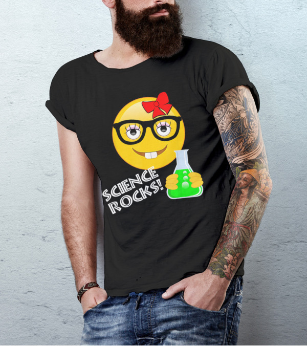 Science Rocks Emoji Chemistry Girl T-Shirt