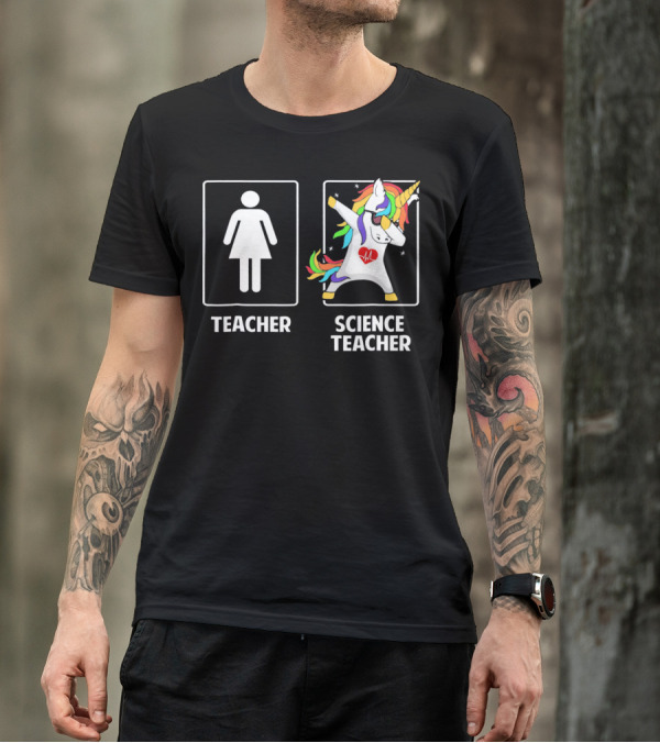 Teacher Science Teacher Unicorn Dabbing T-Shirt