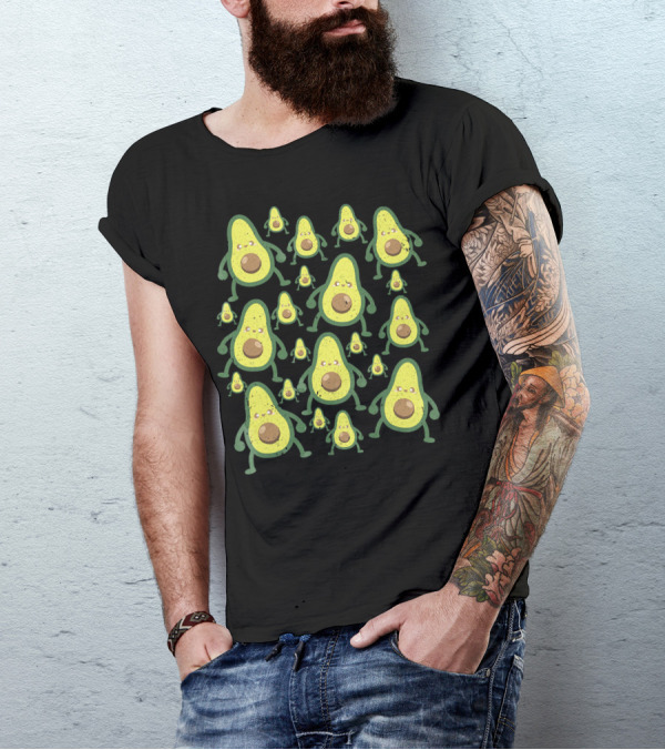 Holy Guac Avocados Funny Cartoon Characters T-Shirt