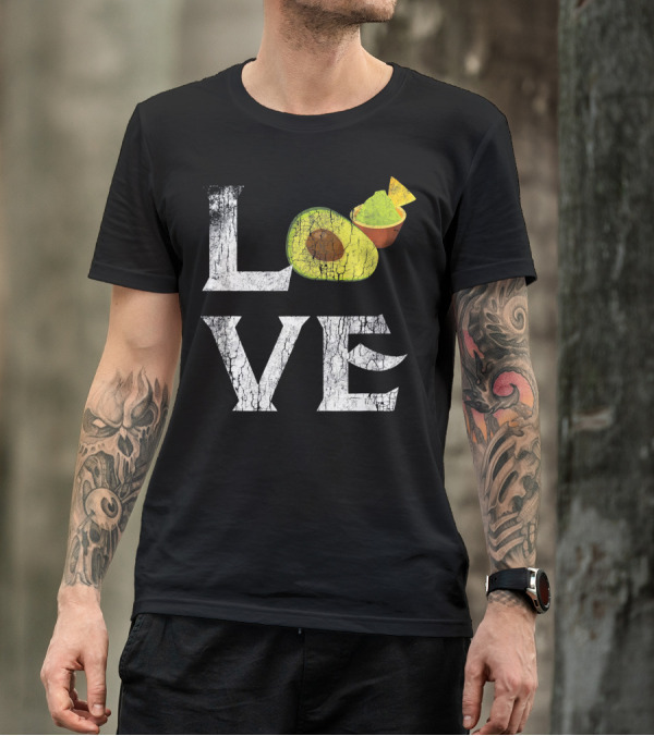 Love Mexican Guacamole Avocado Vegan Tex-Mex Passion T-Shirt