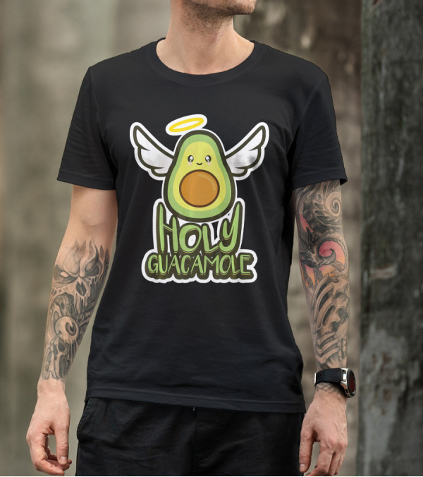 Holy Guacamole Cute Avocado Angel With Halo And Wings For Women And Kids T-Shirt