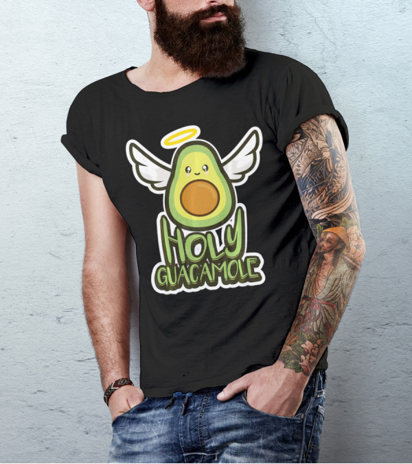 Holy Guacamole Cute Avocado Angel With Halo And Wings For Women And Kids T-Shirt