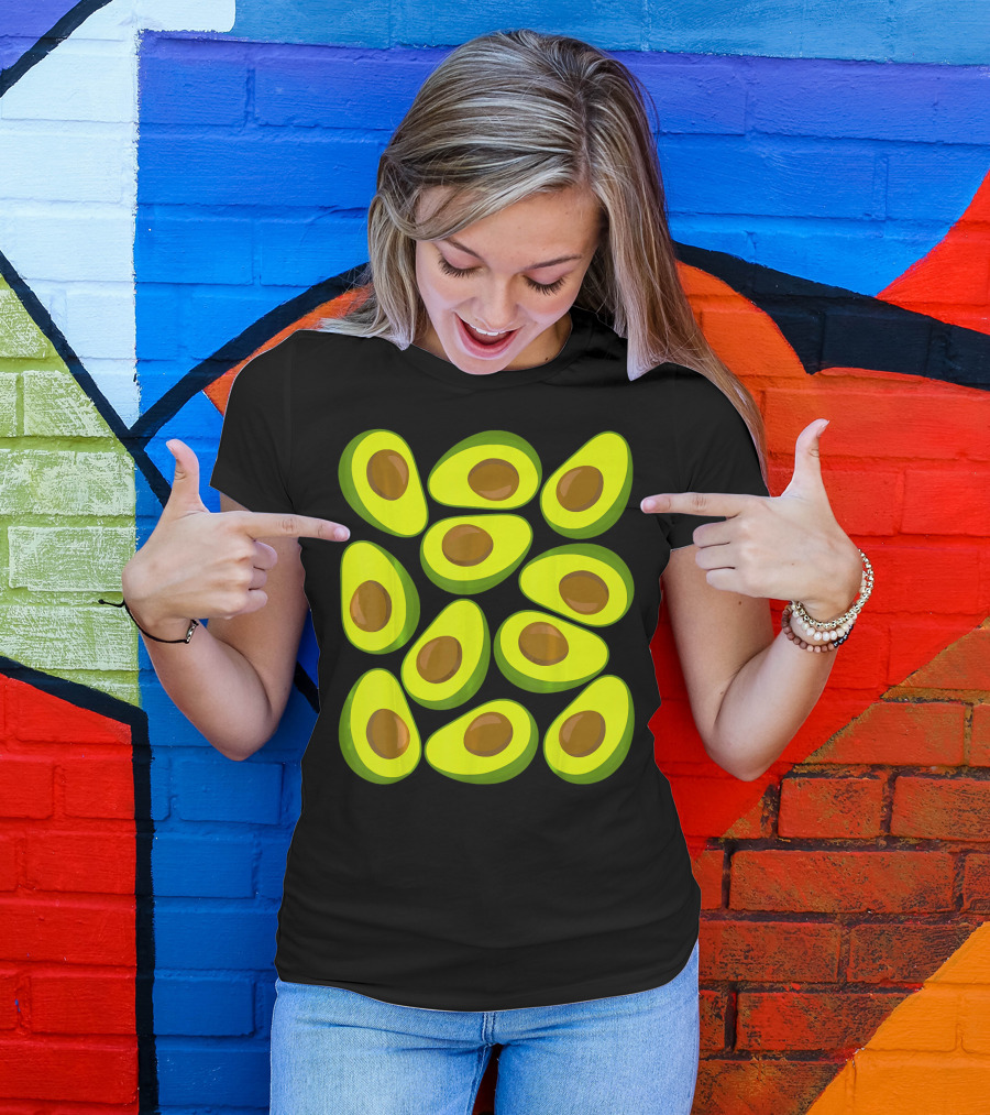 Avocado Pattern Funny Costume Holy Guaca T-Shirt