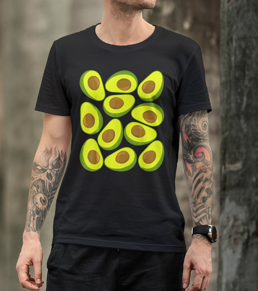 Avocado Pattern Funny Costume Holy Guaca T-Shirt