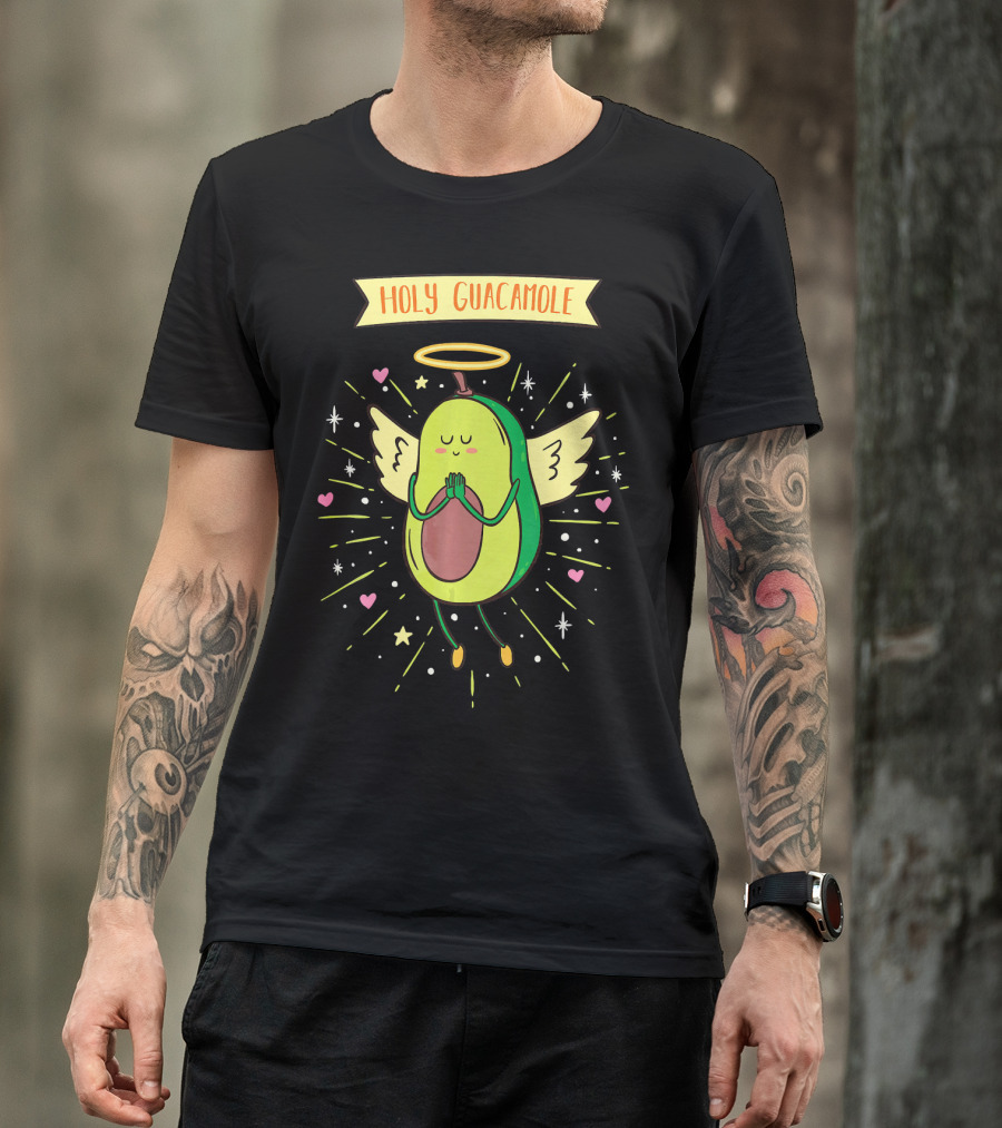 Holy Guacamole Avocado Angel With Wings And Halo T-Shirt