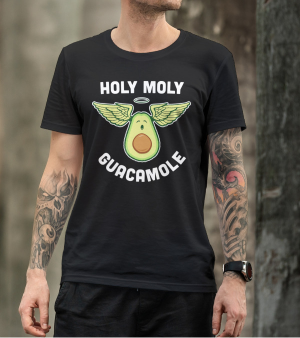 Holy Moly Guacamole Funny Vegan Avocado T-Shirt